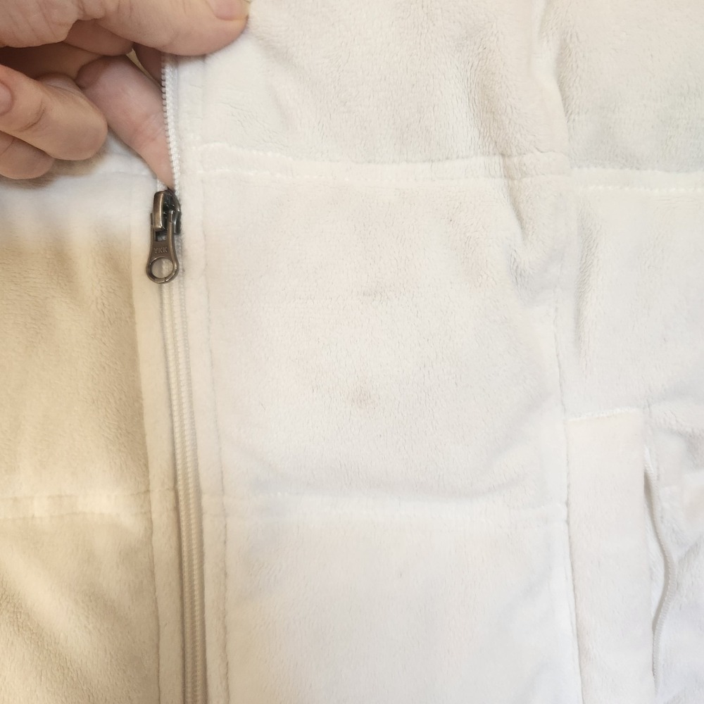 Eddie Bauer Premium Quality Goose Down Zip Vest Zip Pockets Size L Cream - Picture 7 of 13